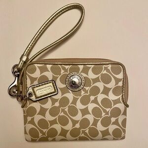 Gold Coach Wristlet LIKE NEW